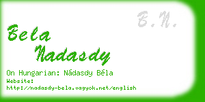 bela nadasdy business card