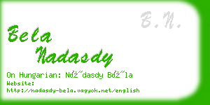 bela nadasdy business card